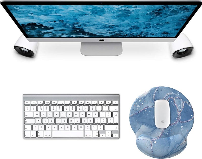 eulps Mouse Pad with Wrist Rest, Comfortable Computer Mousepad with Gel Wrist Support Smooth Surface and Non-Slip PU Base for Pain Relief, Laptop, Office & Home (Ice Lotus) - Image 2